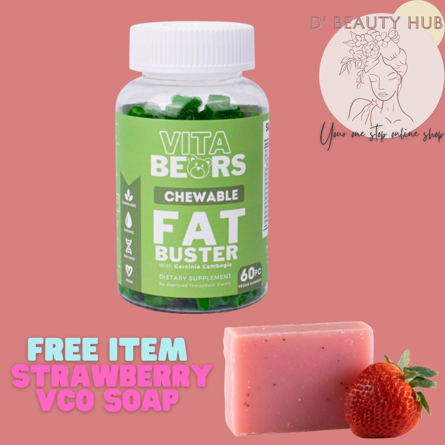 Vita bears Chewable Fat Buster 60 gummies GET FREE VCO STRAWBERRY SOAP ...