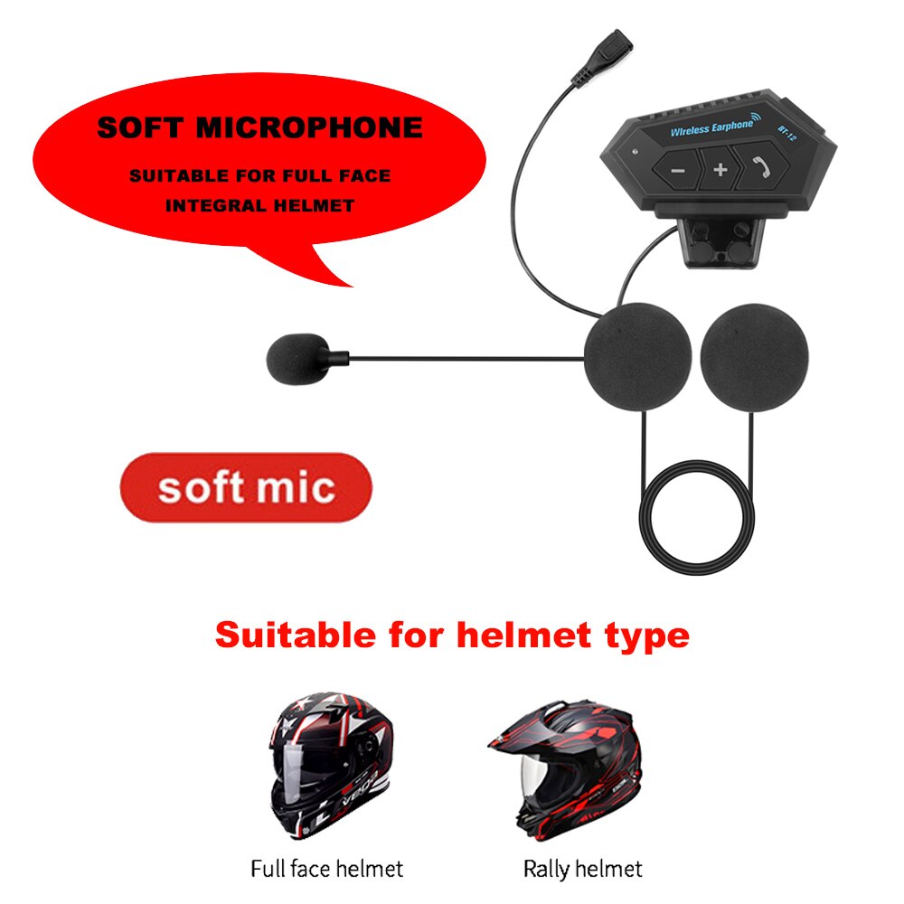 Motorcycle Helmet Headset Headphone Wireless Bluetooth 4.2 Headphone