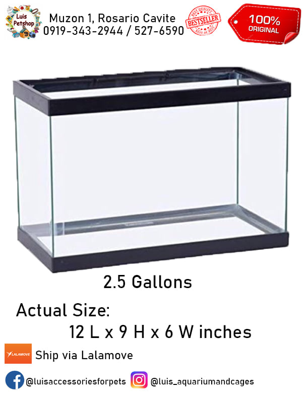 2.5 Gallon Fish Tank Empty Aquarium 