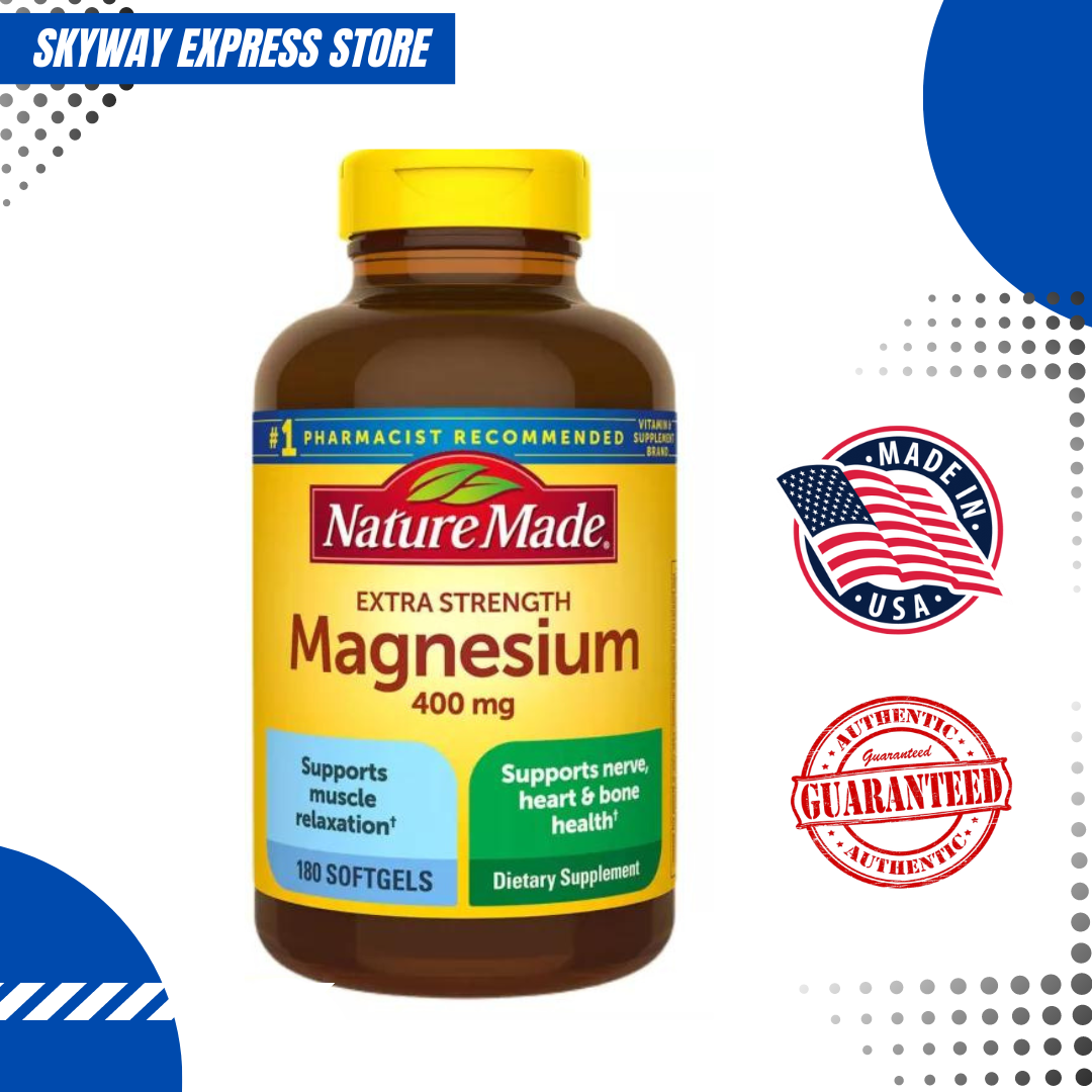 Nature Made Extra Strength Magnesium 400 Mg 180 Softgels Exp Aug 2024 Lazada Ph 6388