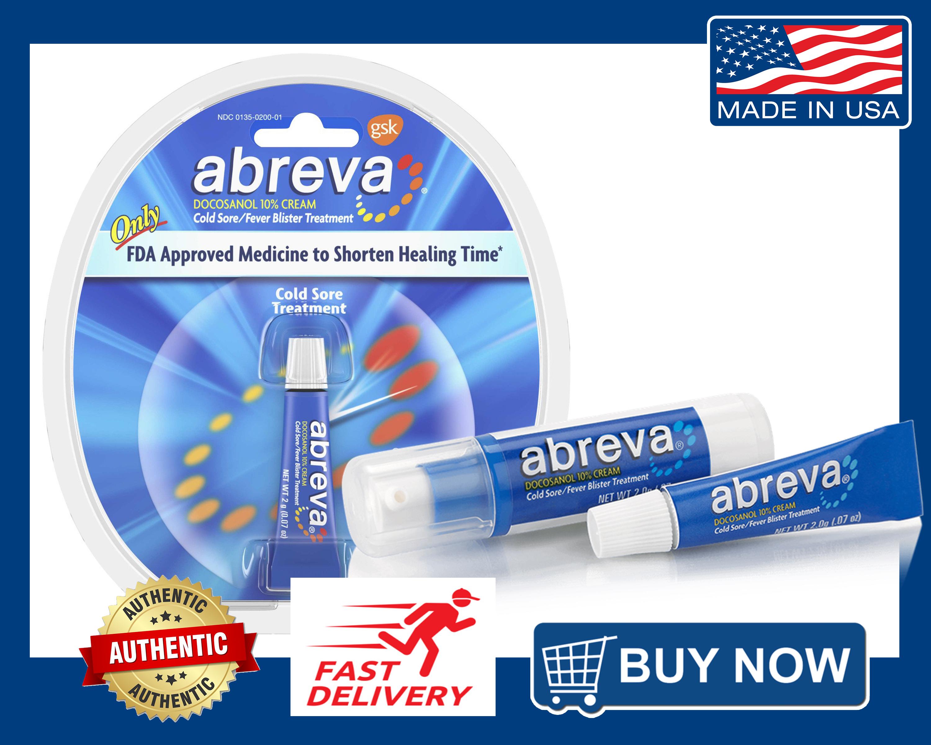 Abreva Docosanol 10 Cream Tube Oral Herpes Cold Sore Or Fever Blister Treatment Lazada Ph 5519