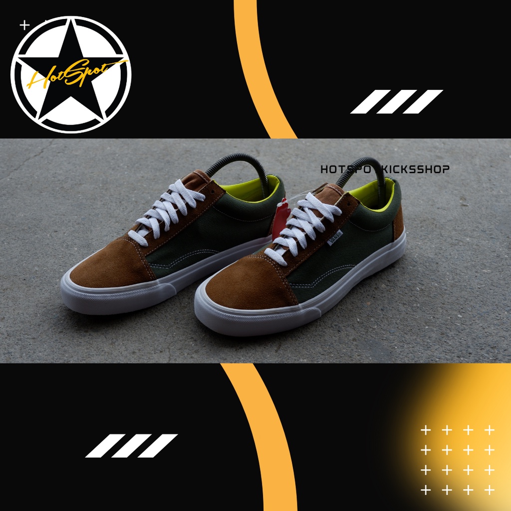 brown and yellow vans