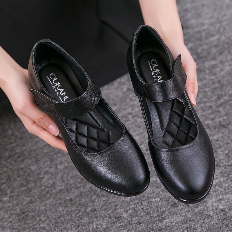 HONGFA Black school shoes for girls for women Ladies office shoes cod