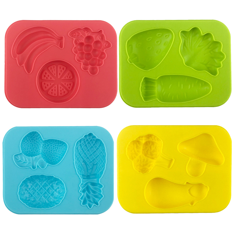 4/8pcs Clay Molder Fruits Vegetables Air Dry Clay Mold Cake Decorating Mold DIY Clay Crafts Mold