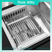 Witty Muti-Purpose Sink Drainer by Think - Adjustable Dish Rack