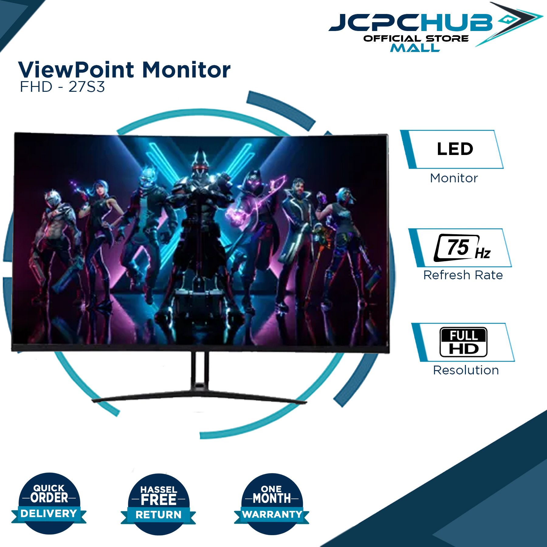 Viewpoint Monitor 27 inches FHD27S3 LED Frameless Monitor Brandnew