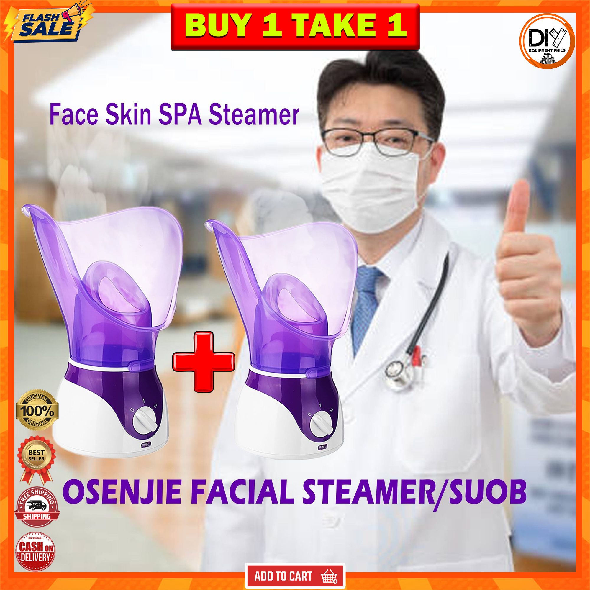 ORIGINAL BUY 1 TAKE 1 FACIAL STEAMER SPA SINUS STEAM THERAPY HOT STEAM