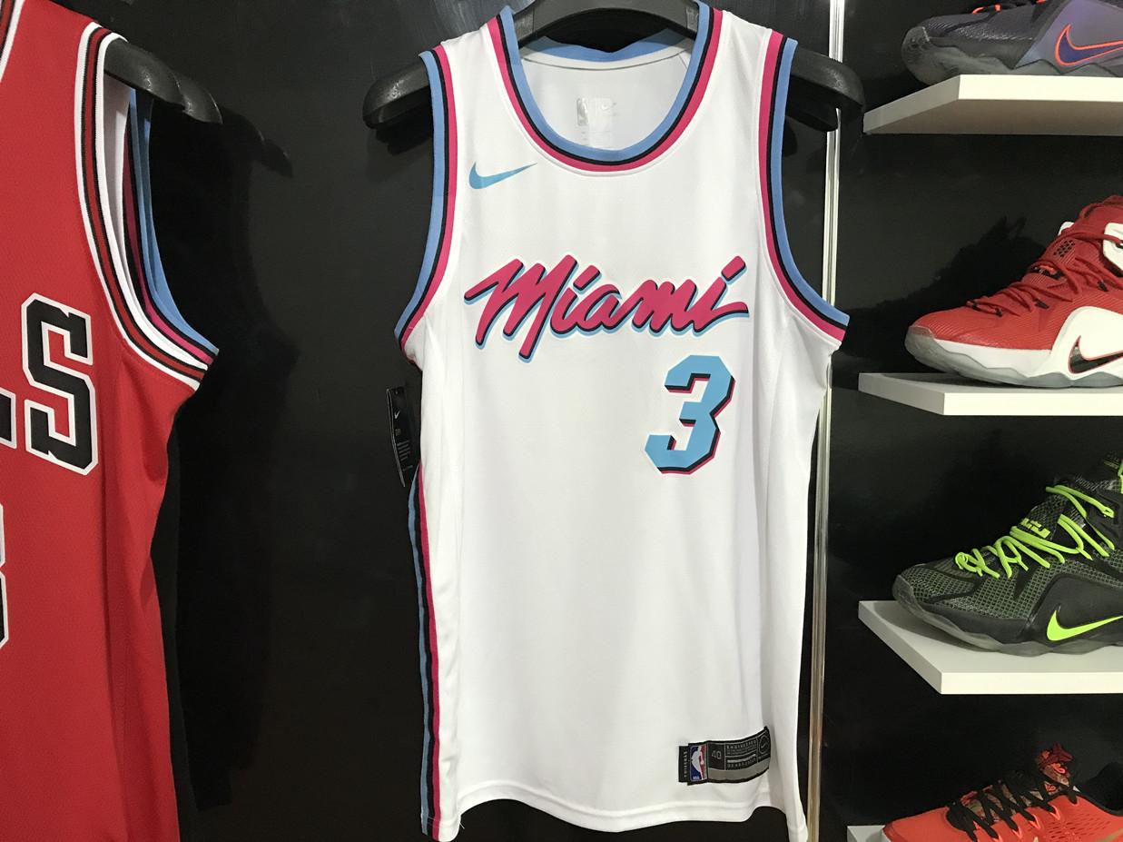 NBA Authentic Jerseys Heat Team No. 3 Wade Jersey Sports Vest Basketball Clothing SW City
