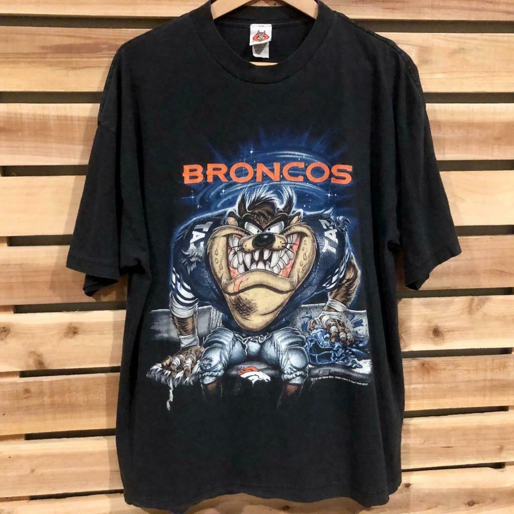 Vintage DENVER BRONCOS + TAZ Shirt All Over Print