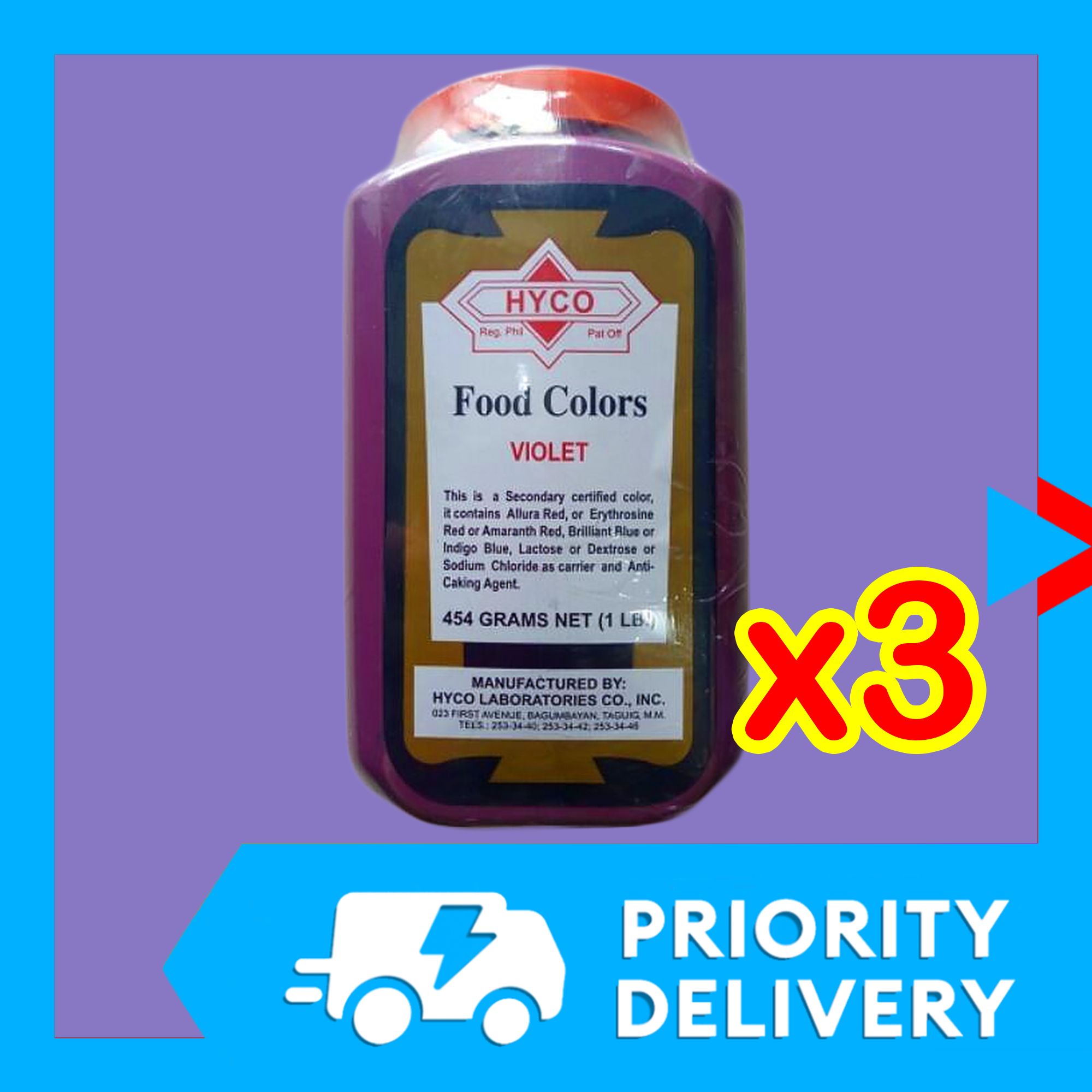 3 pcs HYCO VIOLET UBE POWDER For Baking Food Color Ube Powder For Cake