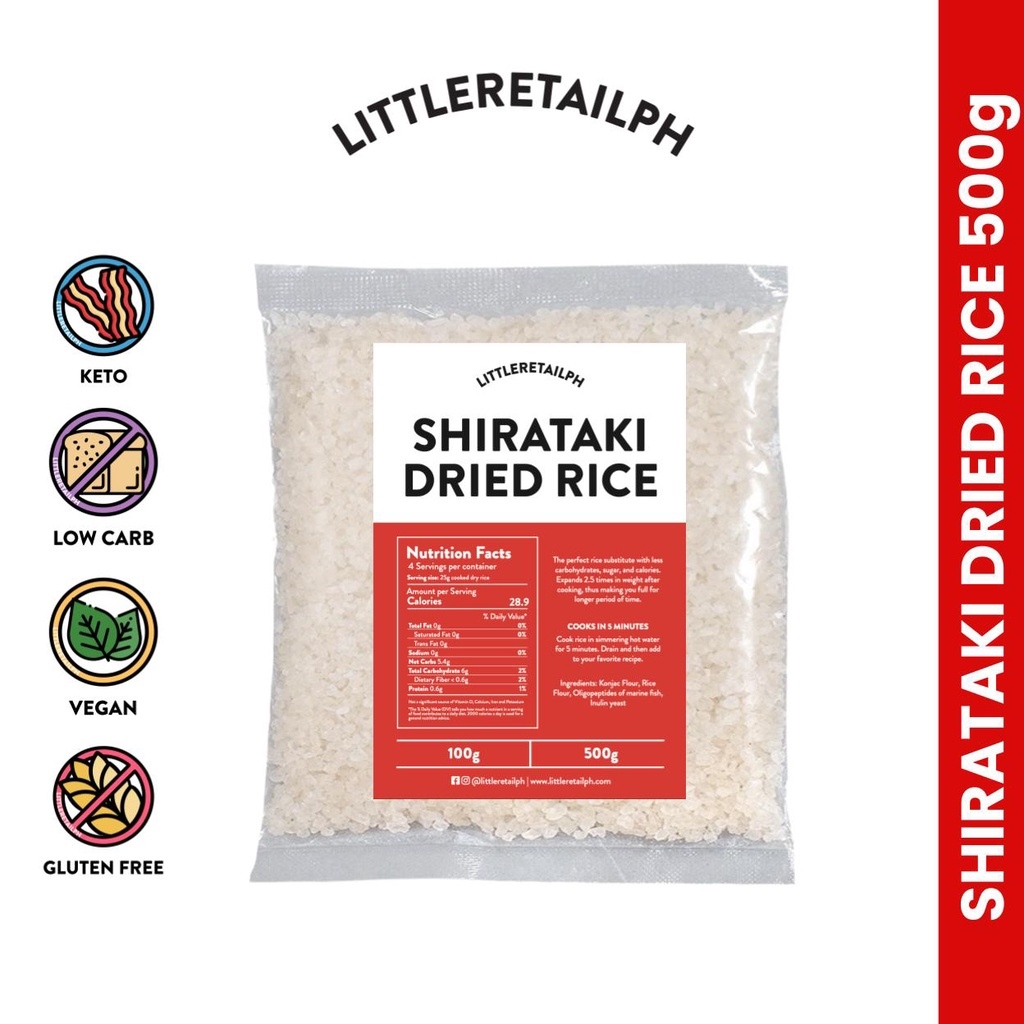 Dry / Dried Shirataki Rice 500g 1kg Konjac Keto/Low Carb Approved ...