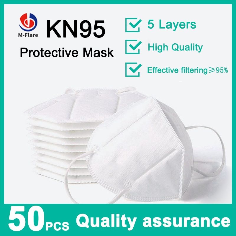 【COD】MFlare 50 pcs KN95 Face Mask Original White mask face 5 layers