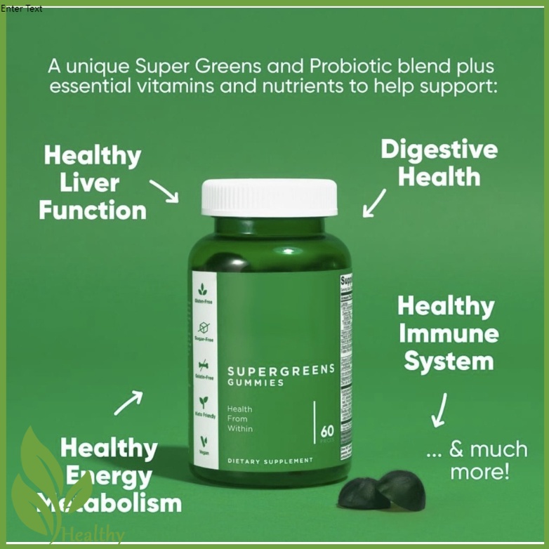 Chlorophyll Gummies Super Green Gummies with Probiotics Vitamin Candies