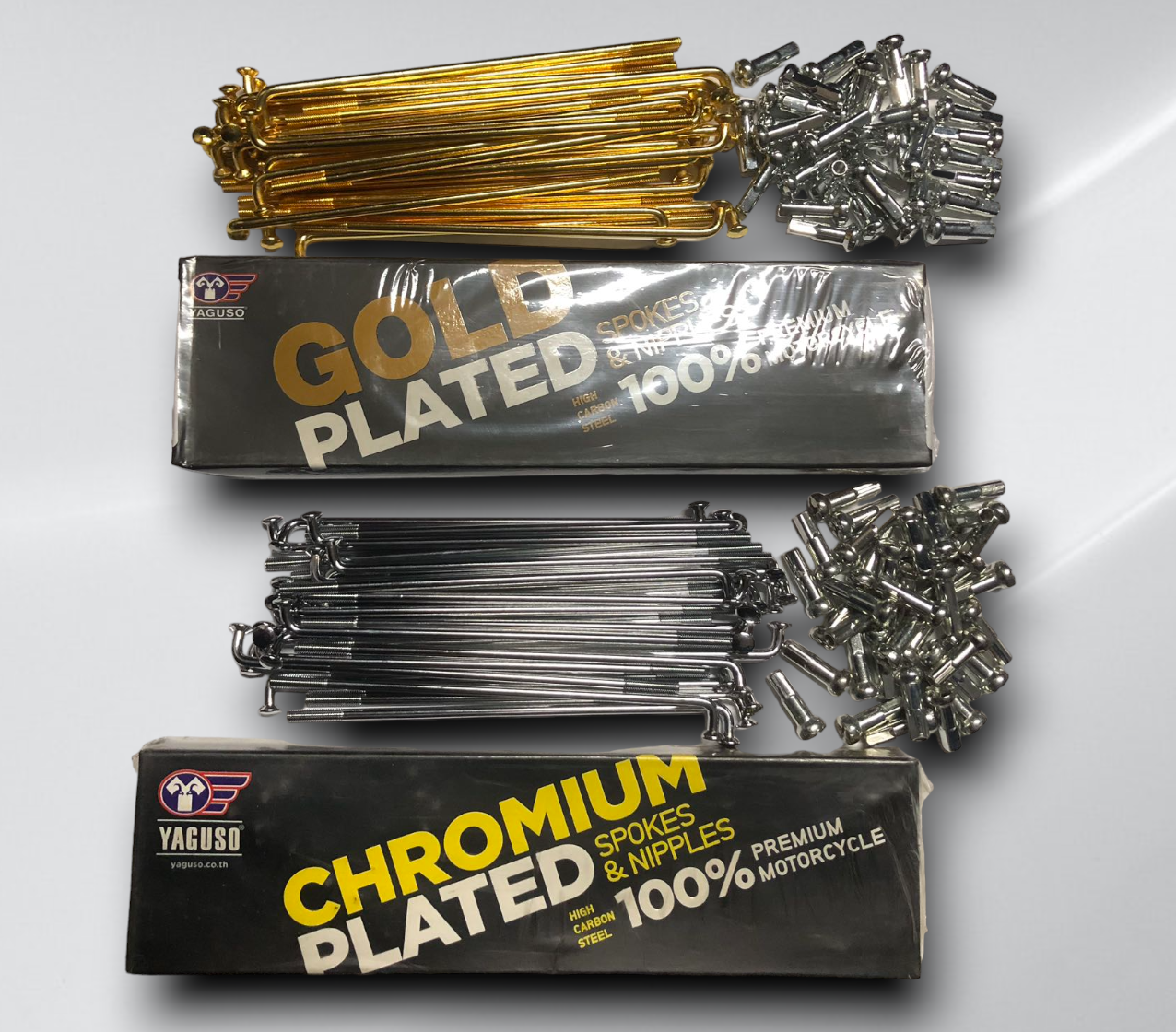 Yaguso Motorcycle Spokes and Nipples (Gold&Chrome) Lazada PH