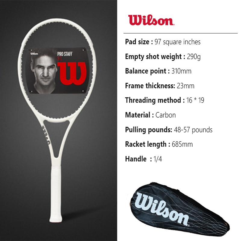 Wilson Pro Staff RF97 Tennis Racket Federer Signature White