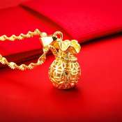 Jewelry Bangkok Gold Money Bag Necklace