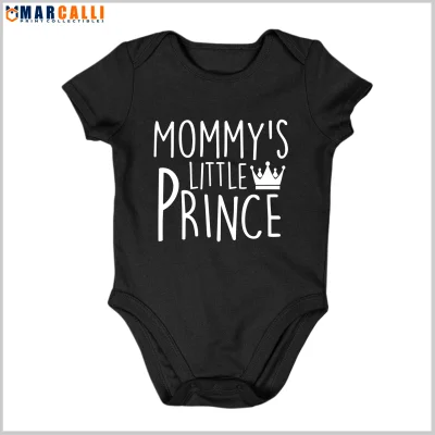 MOMMY'S LITTLE PRINCE BABY Infant Boys Newborn Statement Cotton Short Sleeve Cotton Bodysuit One Piece Romper Onesie Shirt