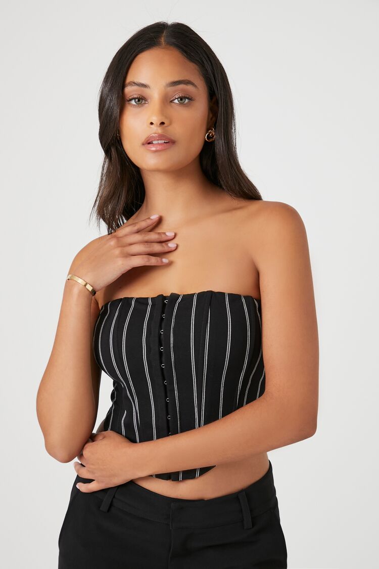 Ruffle-Trim Corset Crop Top