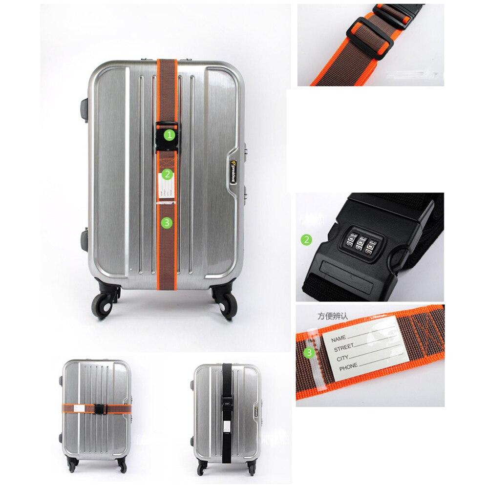 BAZZAR] Travel luggage adjustable strap buckle safe belt number lock  Adjustable Bag Strap / Luggage Belt With Combination Lock