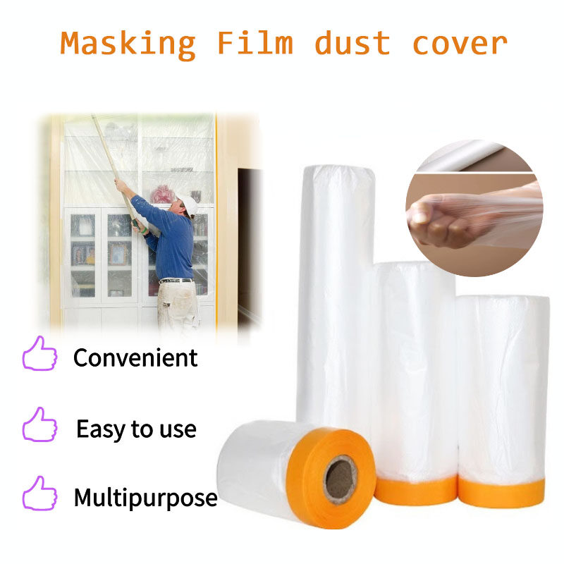 Masking Film with Tape Painting Protection Covering for Plastic Drop
