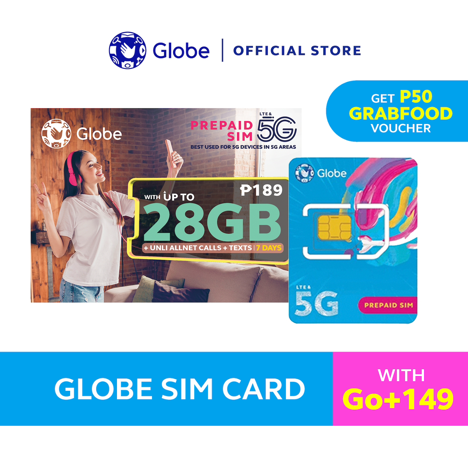 Globe Prepaid 5G SIM loaded with Go+ 28GB | Lazada PH