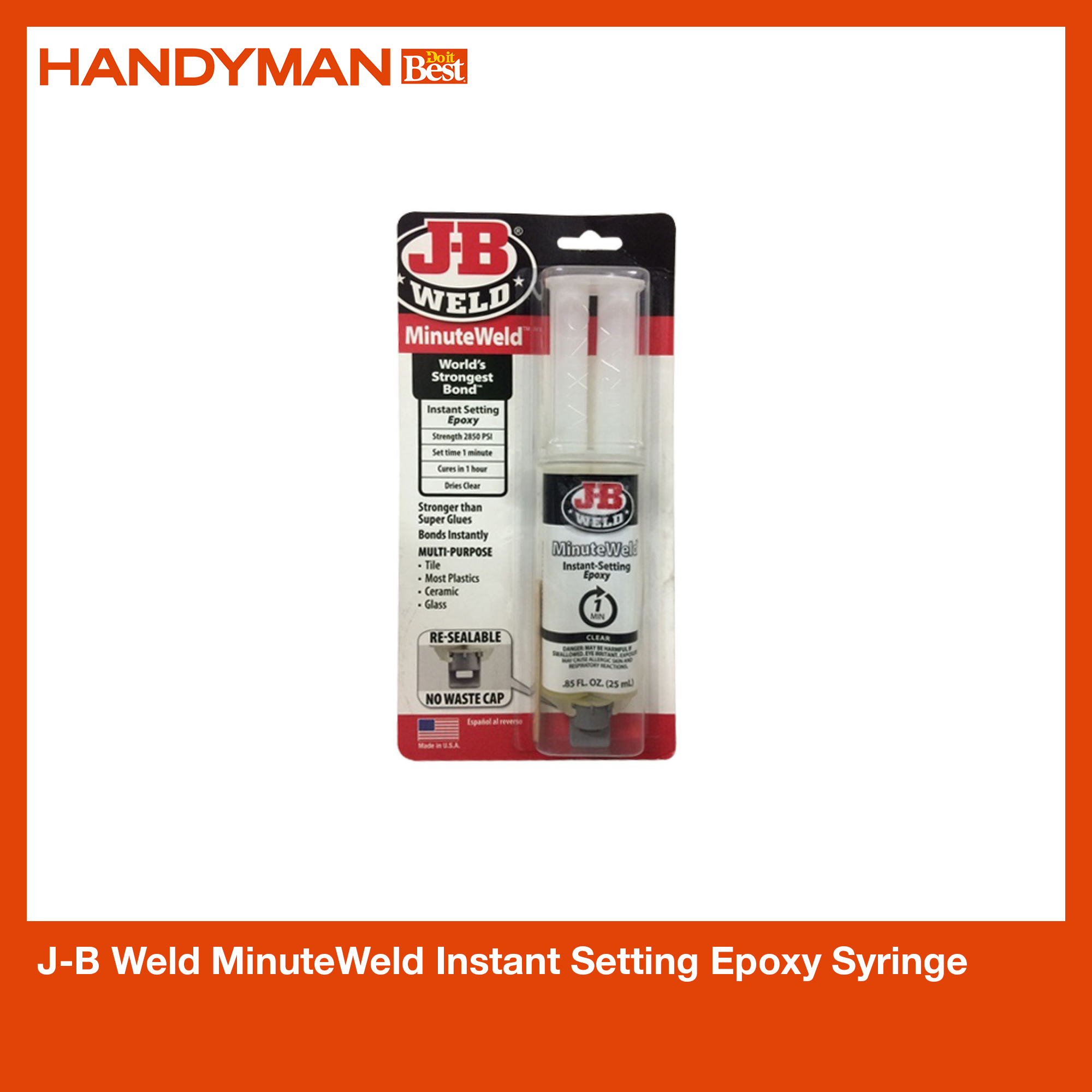 J B Weld Minuteweld Instant Setting Epoxy Syringe Lazada Ph