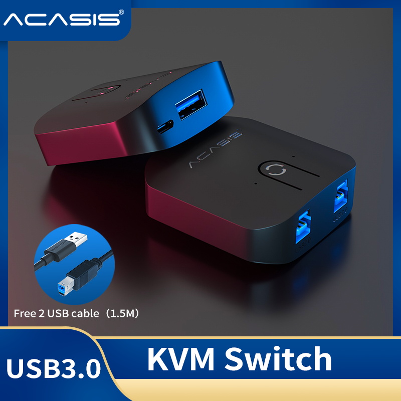 ACASIS USB HDMI KVM Switch 4K Ultra HD HDMI Switcher Box and USB KVM Splitter for Sharing