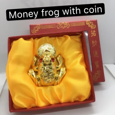 Fengshui blessed Money Frog with coin