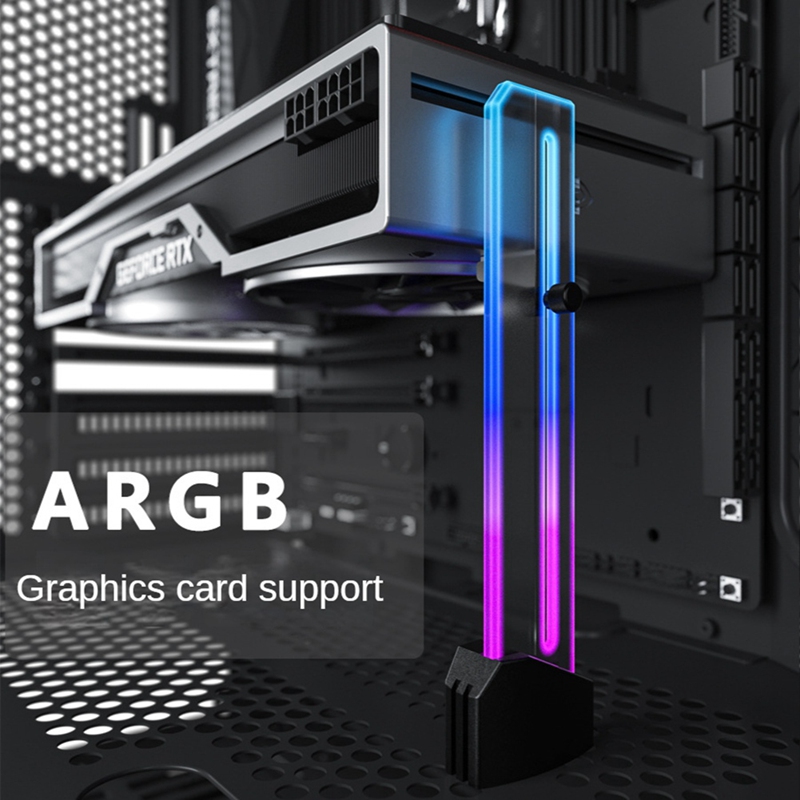 Video Card Sag Holder Accessory Parts 5V 3PIN ARGB Graphics Card GPU Support Bracket Vertical GPU Mount