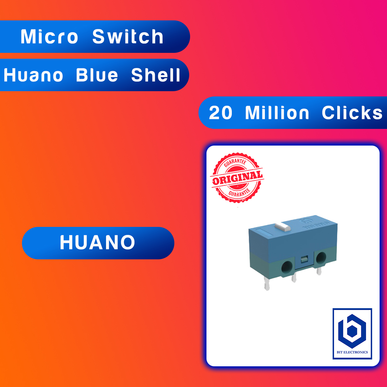 Huano Blue Shell, Huano Green Dot, Huano White Dot Mouse Clickers