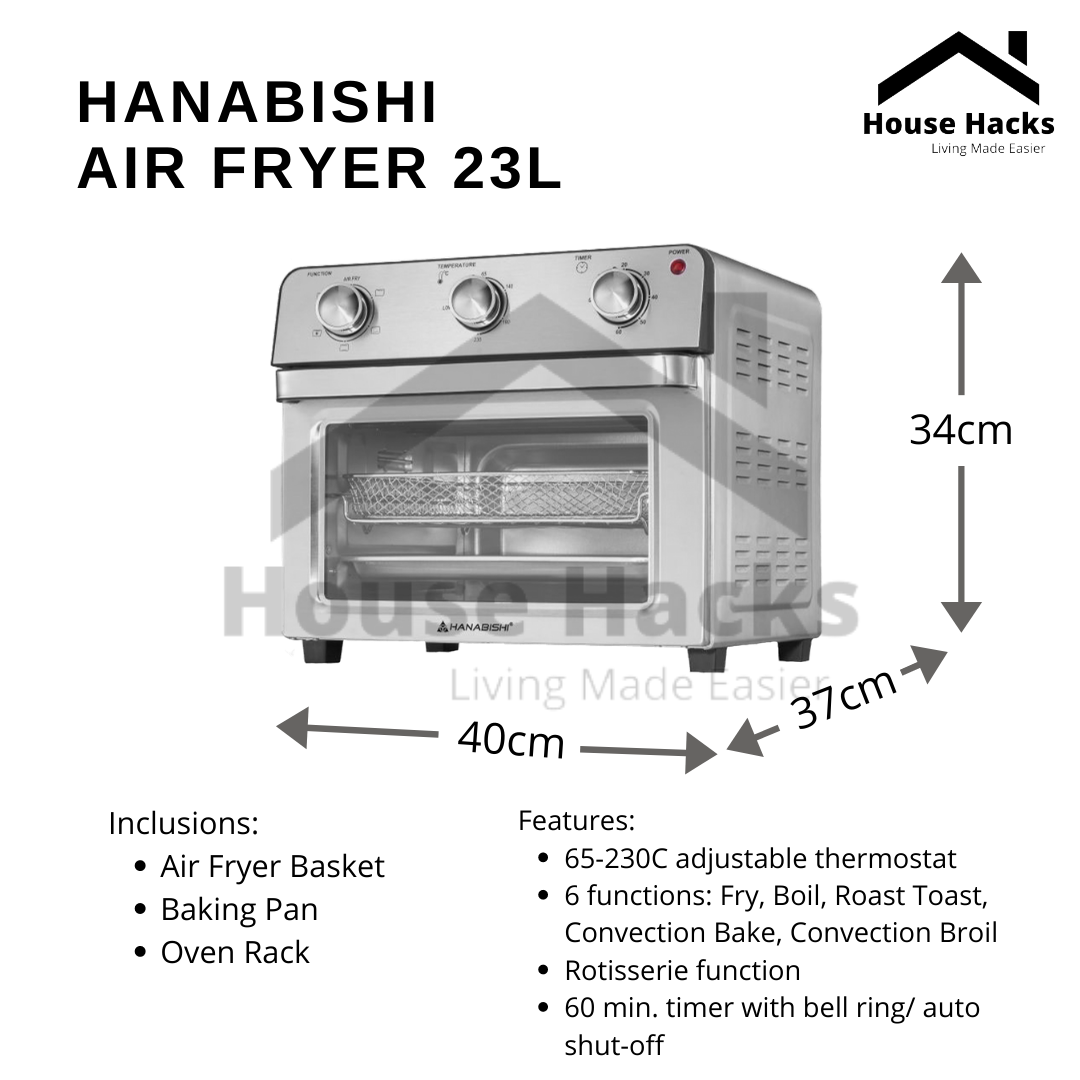 Hanabishi Air Fryer Oven 23L HAFEO 23SS (House Hacks) Lazada PH