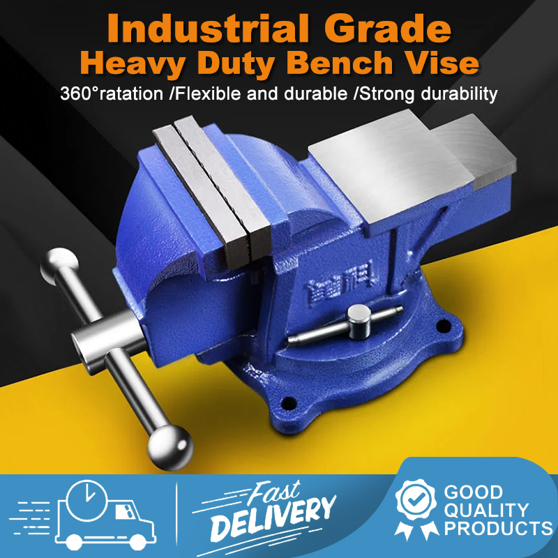 Bench vice Original Heavy Duty Steel Swivel Clamp Bench Vise 360° Swivel Base Cast Iron Bench