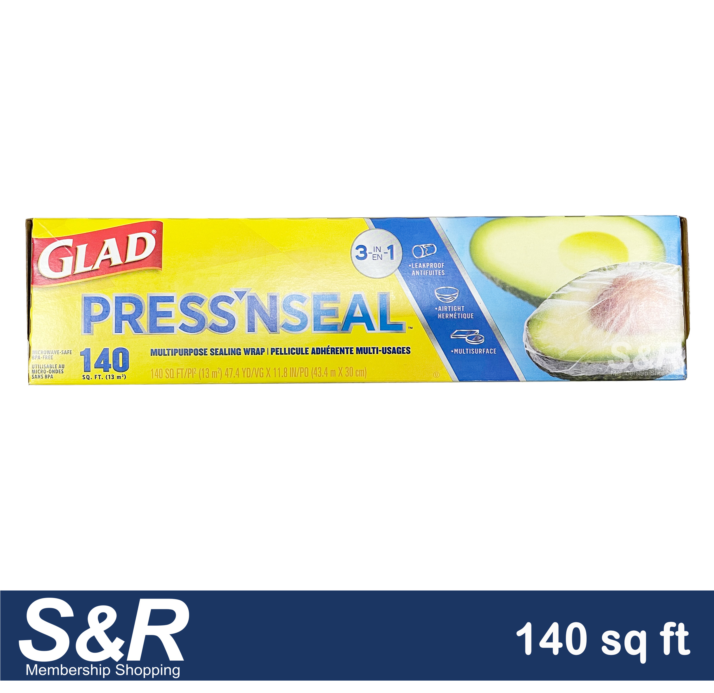 Glad Press'n Seal, 140 SQ. Foot, (Pack of 3)