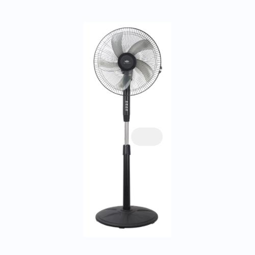 Electric Fan 16 inch Large Stand Fan with 5 Blades 3 Speeds Black Color