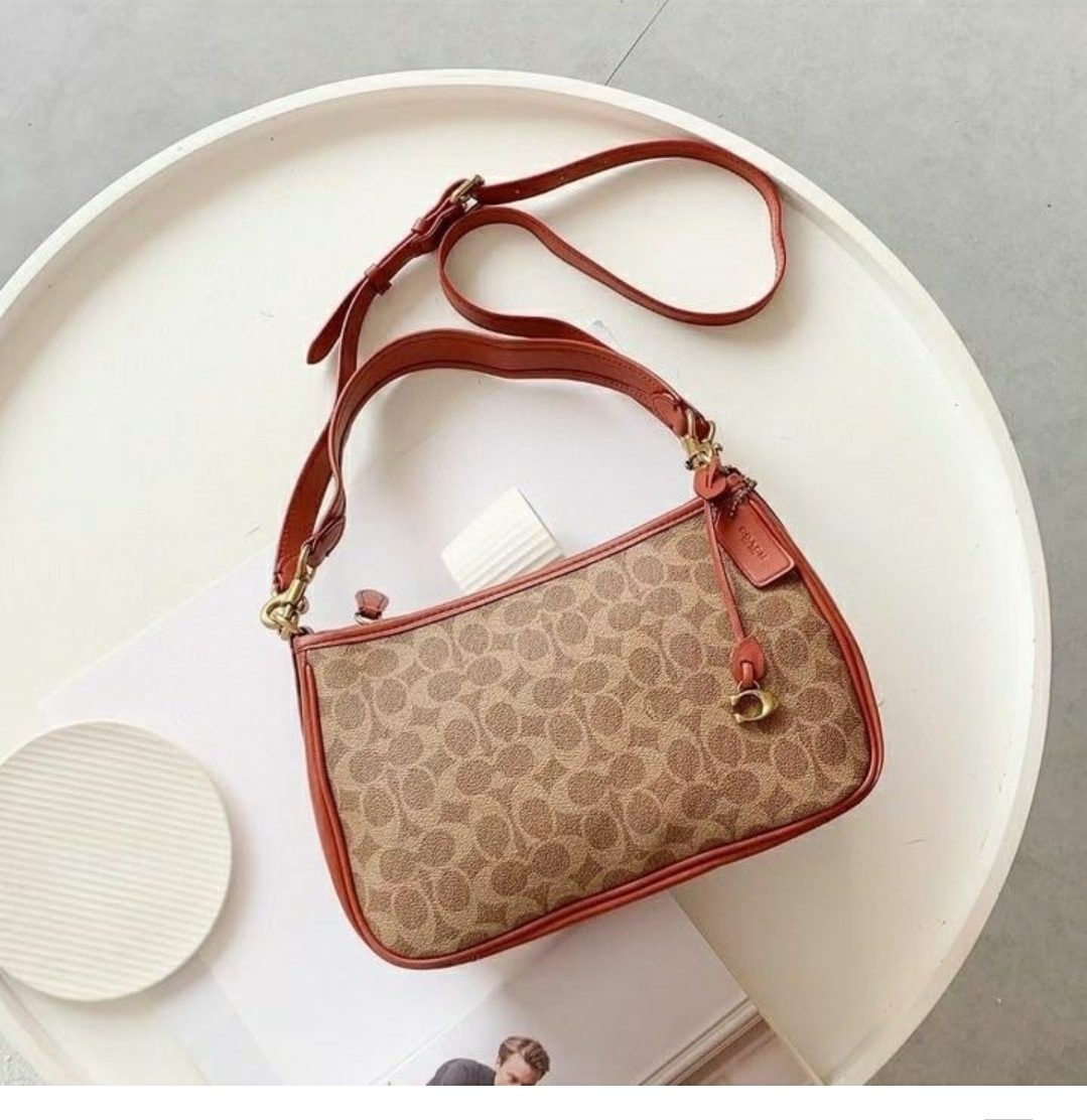 Original Coach CC438 Cary Womens Crossbody Bag In Signature Canvas