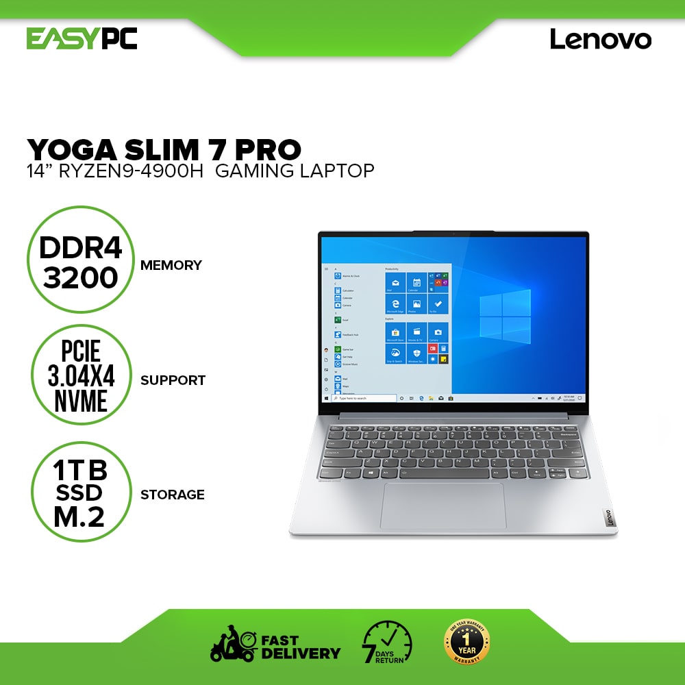 Lenovo Yoga Slim 7 Pro 14 Laptop Ryzen9-4900H 16gb/1tb SSD/14