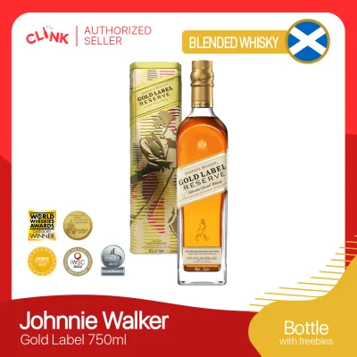 Johnnie Walker Gold Label Blended Scotch Whisky 750ml with 2019 Tin Can Bundle