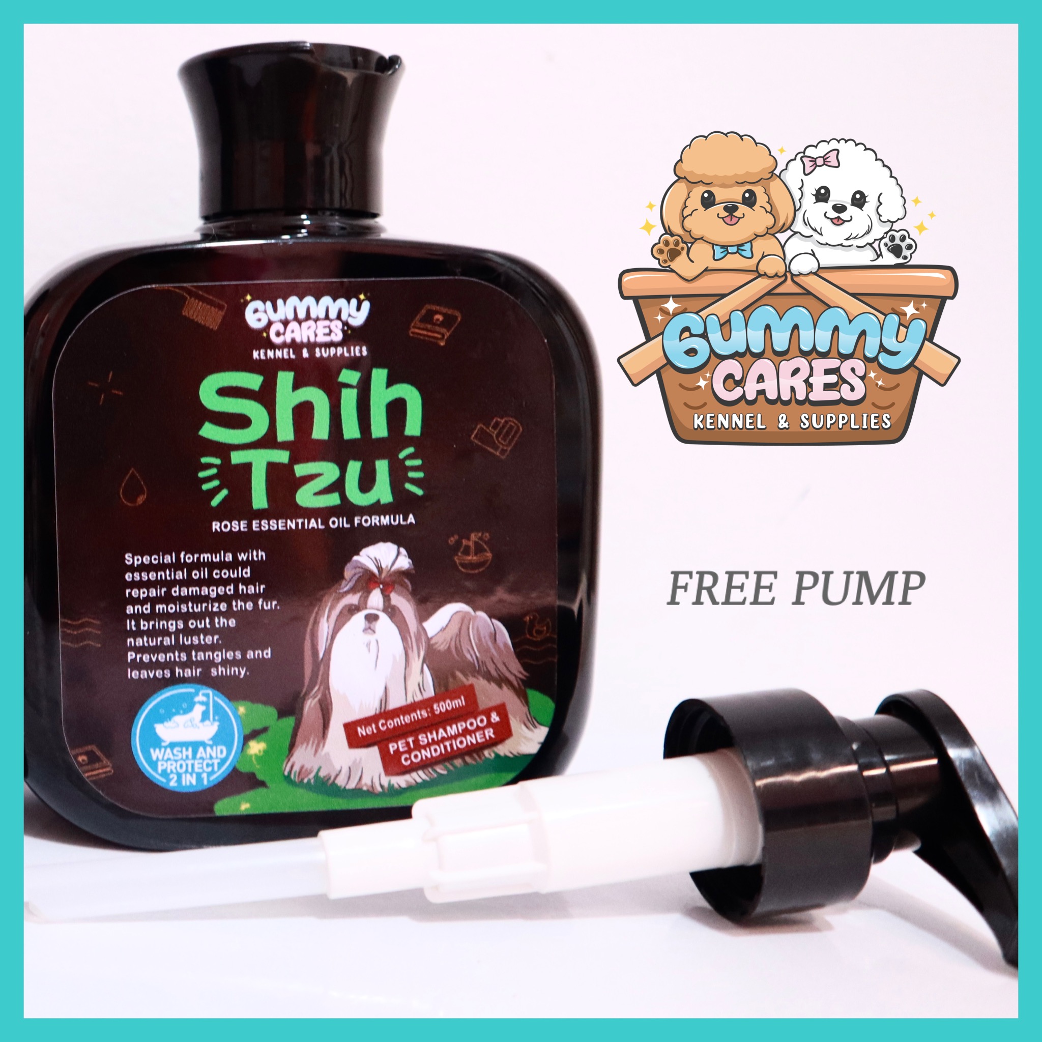 SHIH TZU Shampoo & Conditioner 500ml GummyCares Pet Shampoo Dog Shampoo