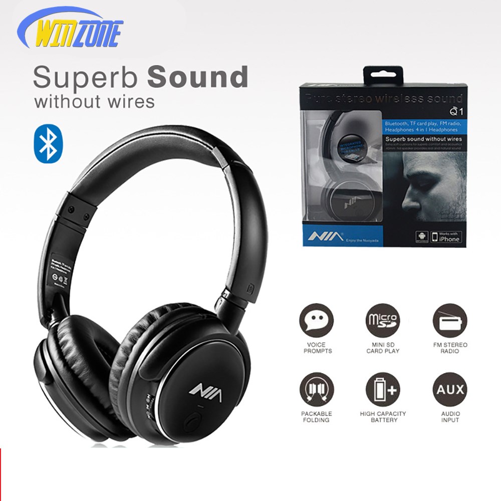 NIA Q1 Over-Ear Bluetooth Wireless Headphones with APP Control