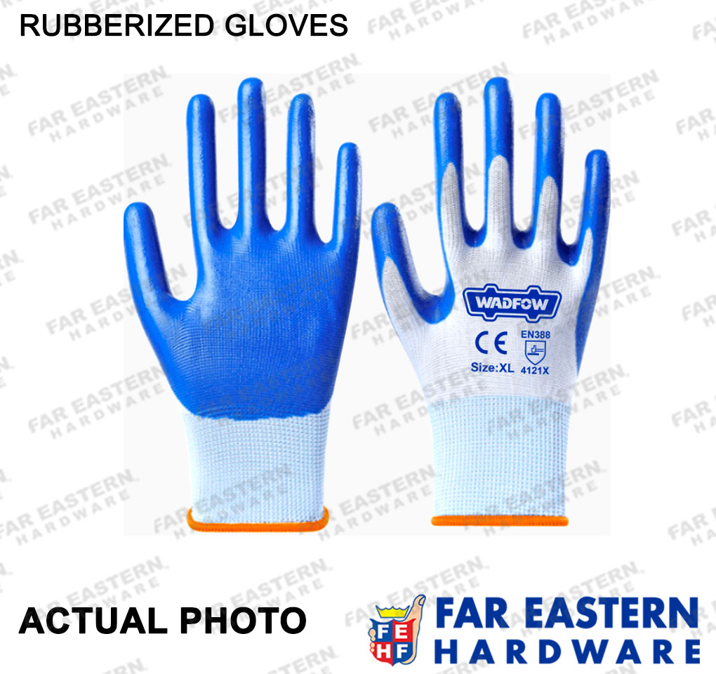 WADFOW Comfort Grip Rubber Rubberized Nitrile Gloves Latex XL
