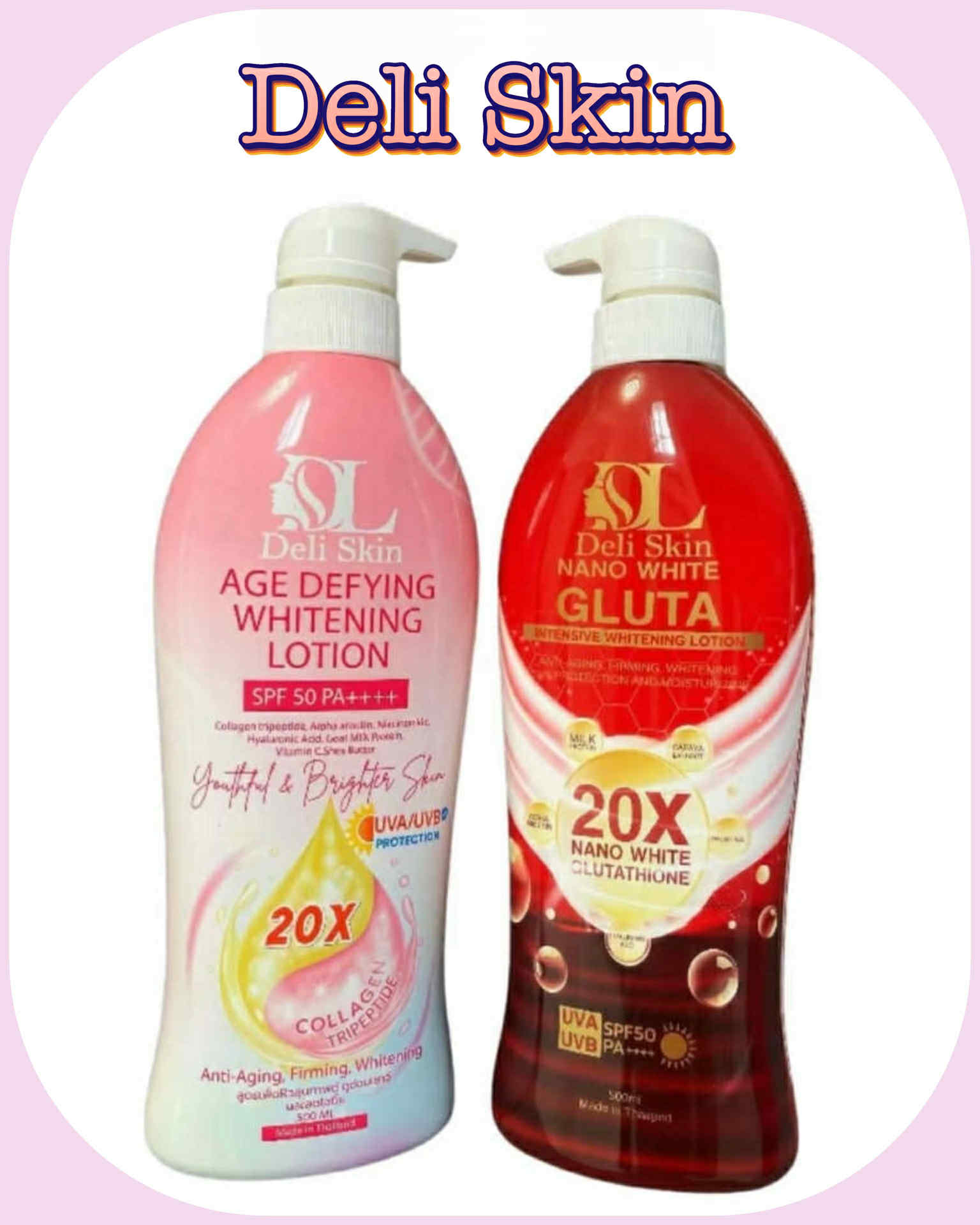 Deli Skin Whitening Lotion 20X Collagen Tripeptide / Nano White Glutathione UVA UVB SPF 50 PA++++ Anti-Aging Sun Protection Lotion Halal Non-Sticky Moisturizing Formula - Lazada | Lazada PH Deli Skin Whitening Lotion 20X Collagen Tripeptide / Nano White Glutathione UVA UVB SPF 50 PA++++ Anti-Aging Sun Protection Lotion Halal Non-Sticky Moisturizing Formula - Lazada | Lazada PH