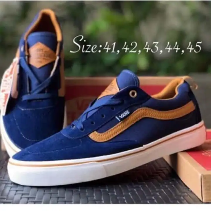navy blue leather vans