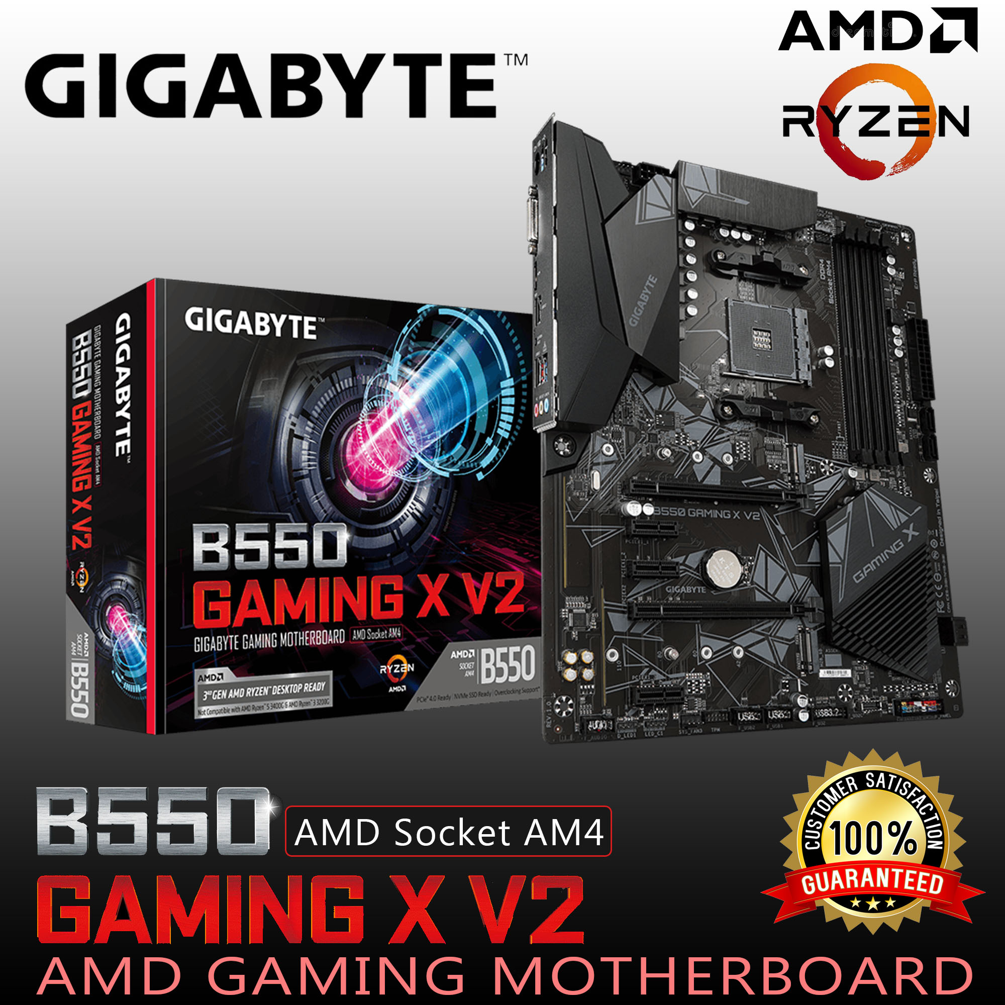 Gigabyte B550 Gaming X V2 AMD Socket AM4 PCIe Ready NVME SSD