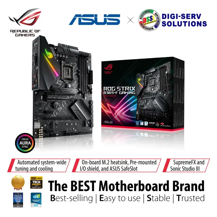 Asus Rog Strix 65 F Gaming Intel 65 Chipset Atx Gaming Motherboard With Aura Sync Rgb Pre Mounted I O Shield Dual M 2 Displayport Hdmi Dvi Sata 6 Gbps And Usb 3 1 Gen 2