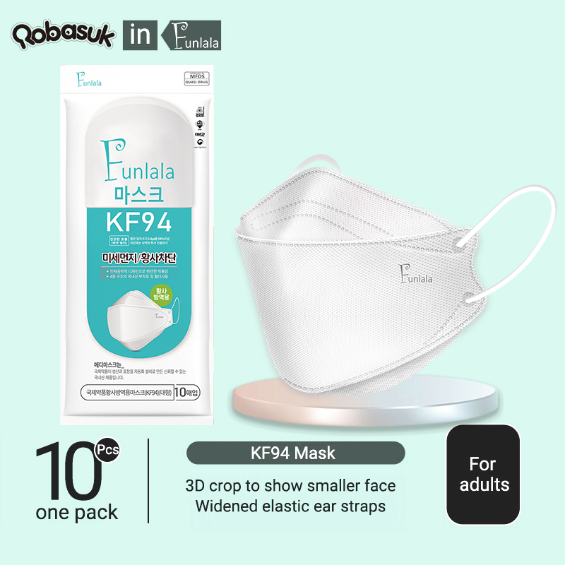 Robasuk 100 Pcs KF94 Nanofiber Filter Face Masks KF94 Mask Medical Anti