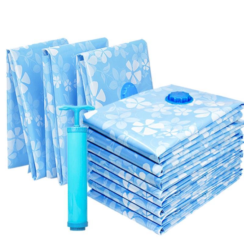 11PCS Thickened Vacuum Storage Bag for Cloth Compression Bag Reusable Blanket Clothes Quilt Organizer with Hand Pump