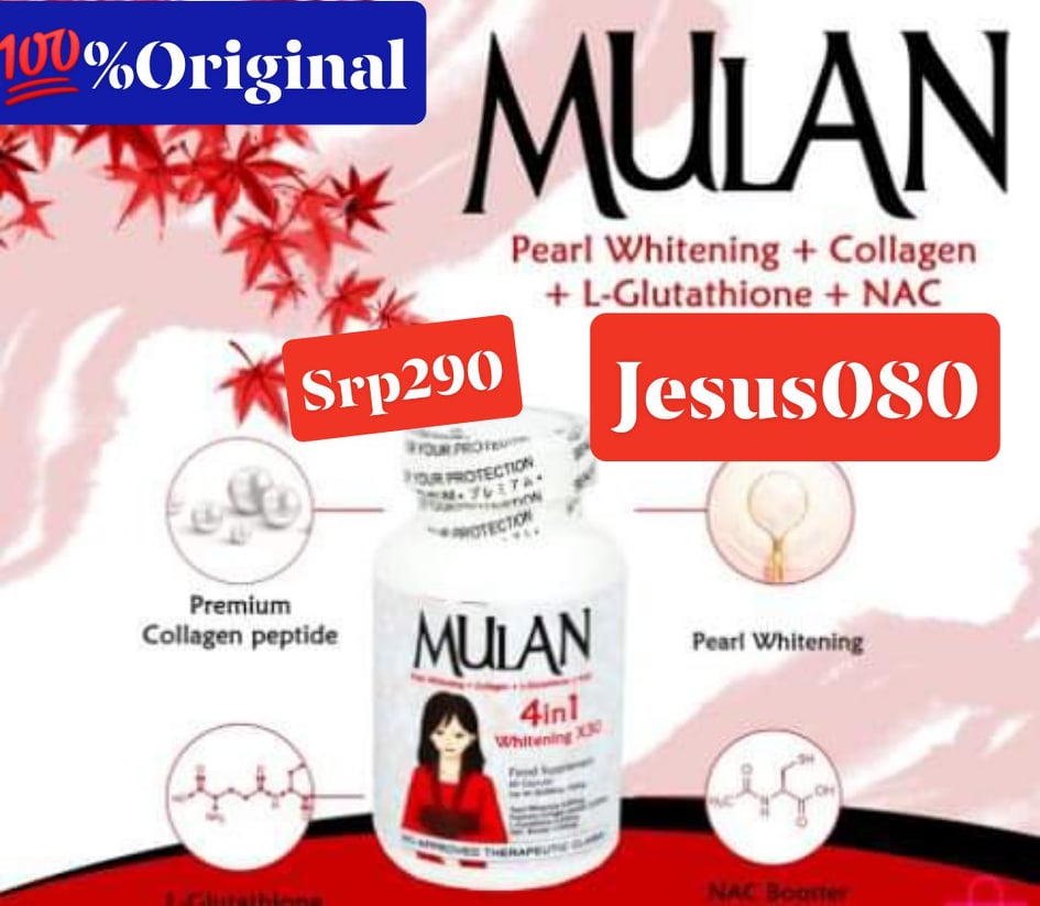 MULAN - Japan Formula - 4in1 Pearl Whitening x30 Glutathione +Premium  Collagen+NAC 60 capsules 500mg | Lazada PH