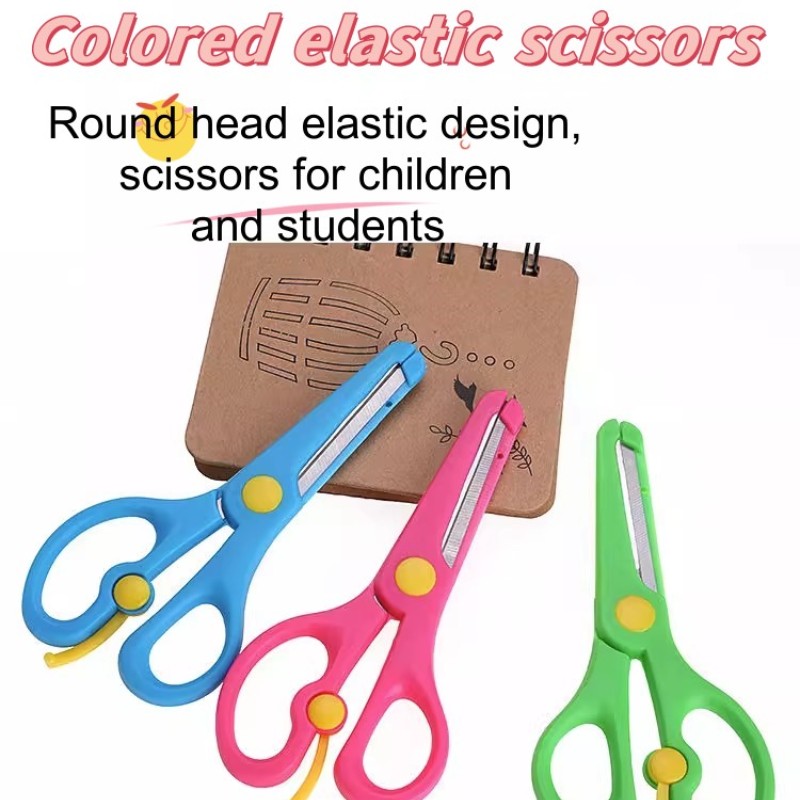 2pcs Craft Scissors, Students' Diy Paper Cutting Tools, Spring-loaded  Plastic Safety Scissors, Random Color