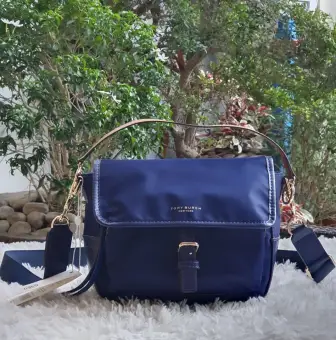 navy blue nylon crossbody bag