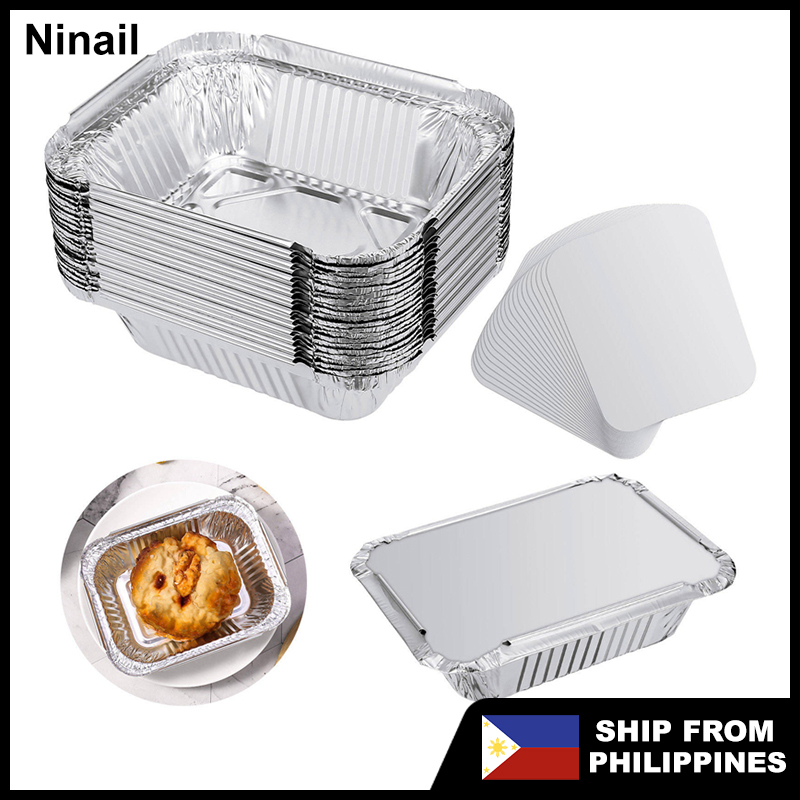 10Pcs Pans Foil Tins Small Foil Pan Foil Trays for Baking Barbecue